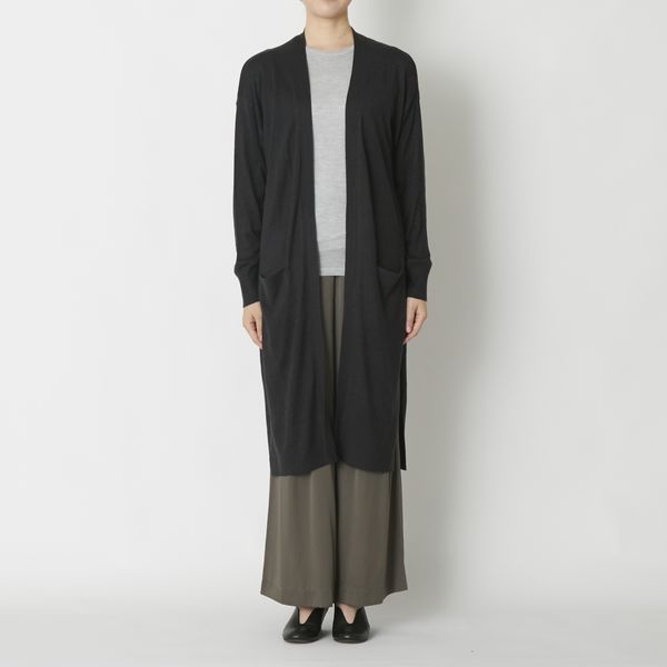 新品　シルク　ロングカーディガン DRESS HERSELF/シルクロングカーディガン -オールシーズンOK！さらりと